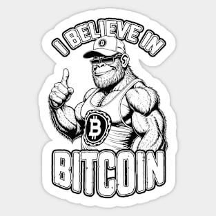 Bitcoin Bigfoot I Believe Funny Crypto Trader Sasquatch Sticker